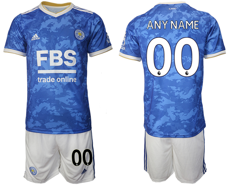 Men 2021-2022 Club Leicester City home blue customized Adidas Soccer Jersey
